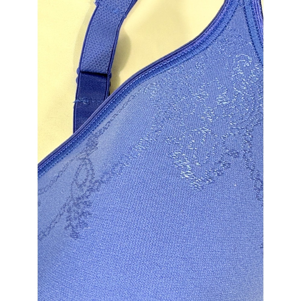 Bali Med. Bra 3388 Underwire Lined Embroidered Floral Light Padding Summer Blue - Picture 4 of 13